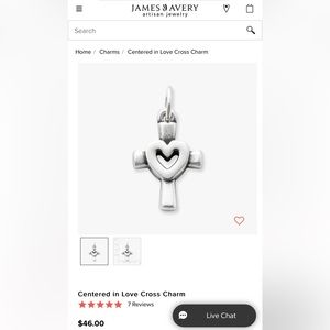 James Avery Centered in Love Cross Charm